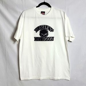 HARLEY DAVIDSON.. white & black tee..